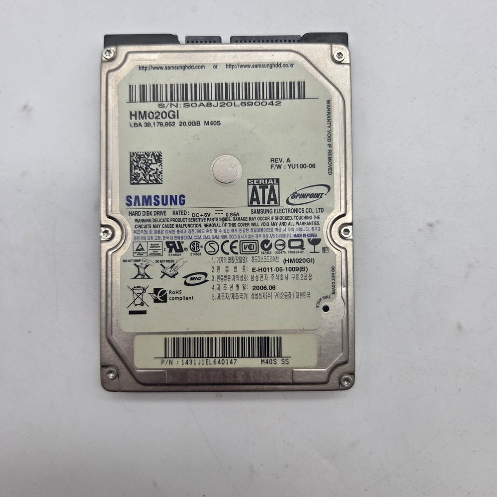Samsung SpinPoint HM020GI 20GB 4200RPM 2.5" IDE Laptop Hard Drive